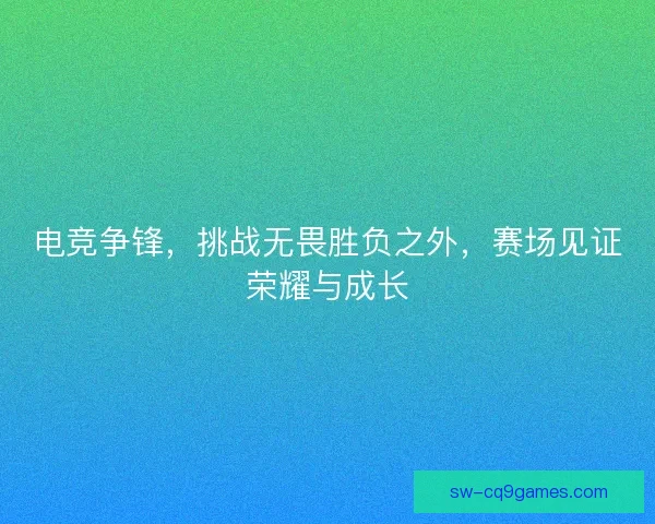 电竞争锋,挑战无畏胜负之外,赛场见证荣耀与成长 电竞争锋,挑战无畏胜负之外,赛场见证荣耀与成长