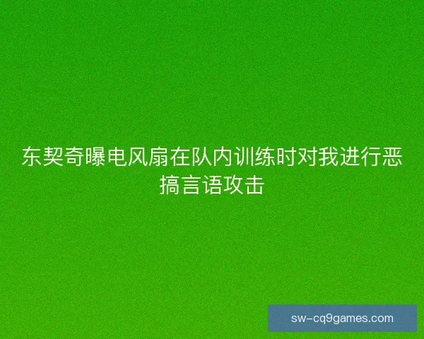 东契奇曝电风扇在队内训练时对我进行恶搞言语攻击